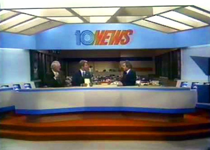 The newly built 10News newsroom in 1981.
